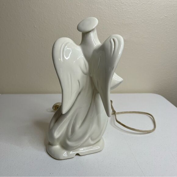 Vintage Ceramic Angel Night Light Bed Table Lamp 9.75 Inches White UNTESTED READ - Picture 5 of 14